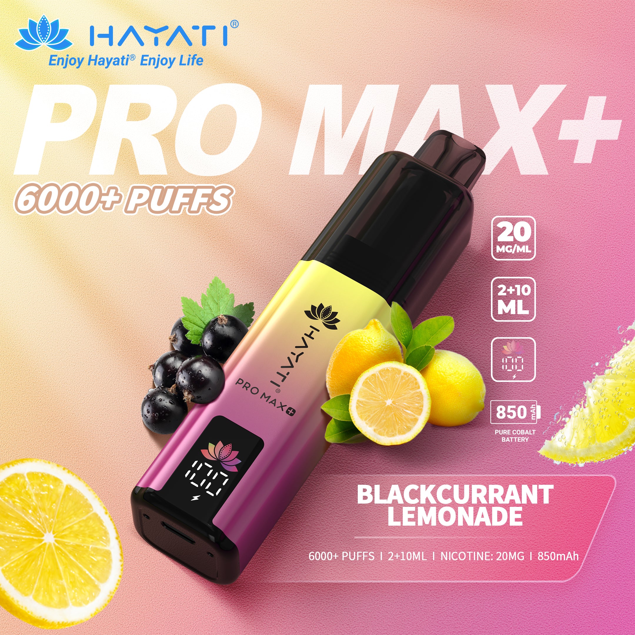 Hayati Pro Max + 6000 - Blackcurrant Lemonade | 3 for £25