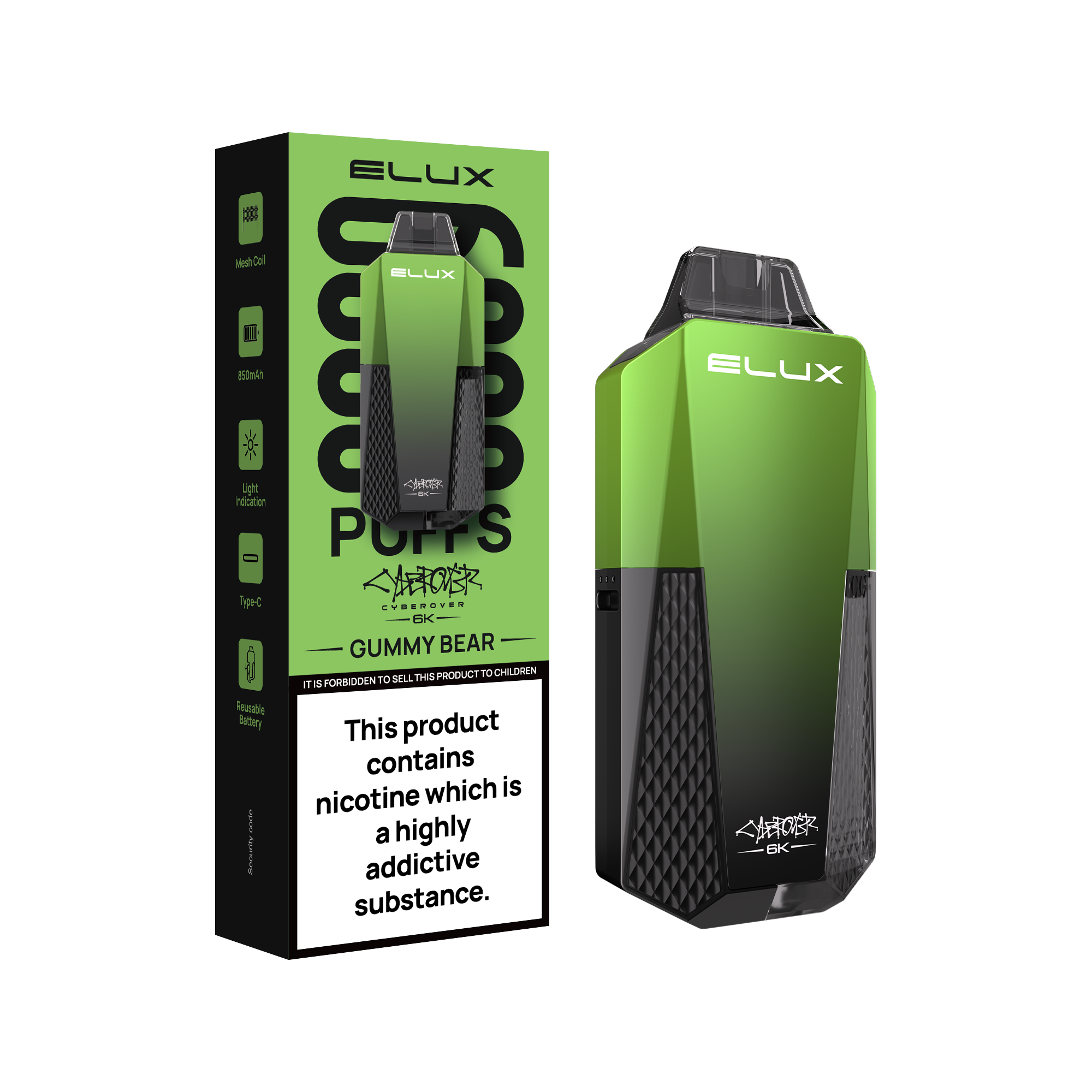 Elux Cyberover 6k - Gummy Bear - Evolution Vapes