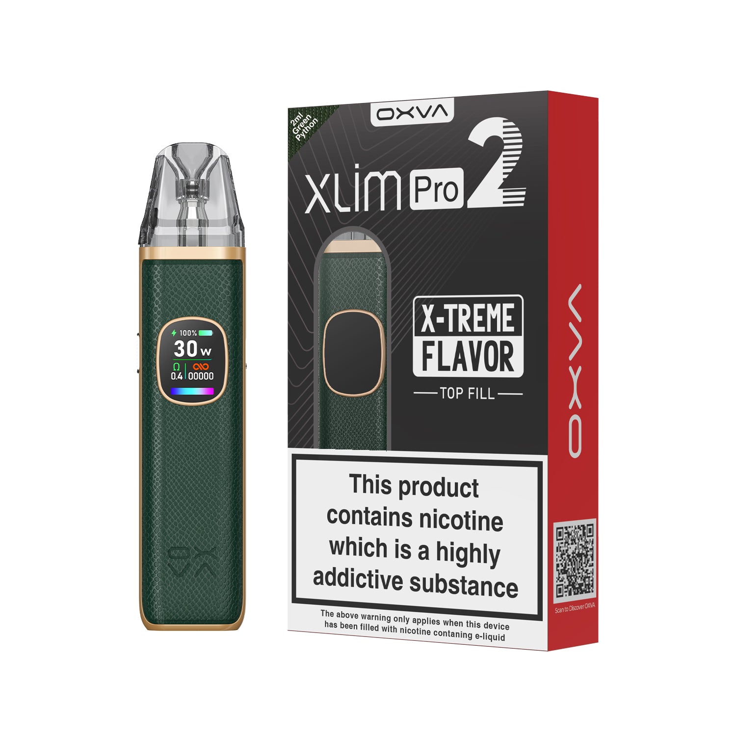 OXVA Xlim Pro Kit 2 Green Python - Evolution Vapes OXVA Xlim Pro Kit 2 Green Python - Evolution Vapes