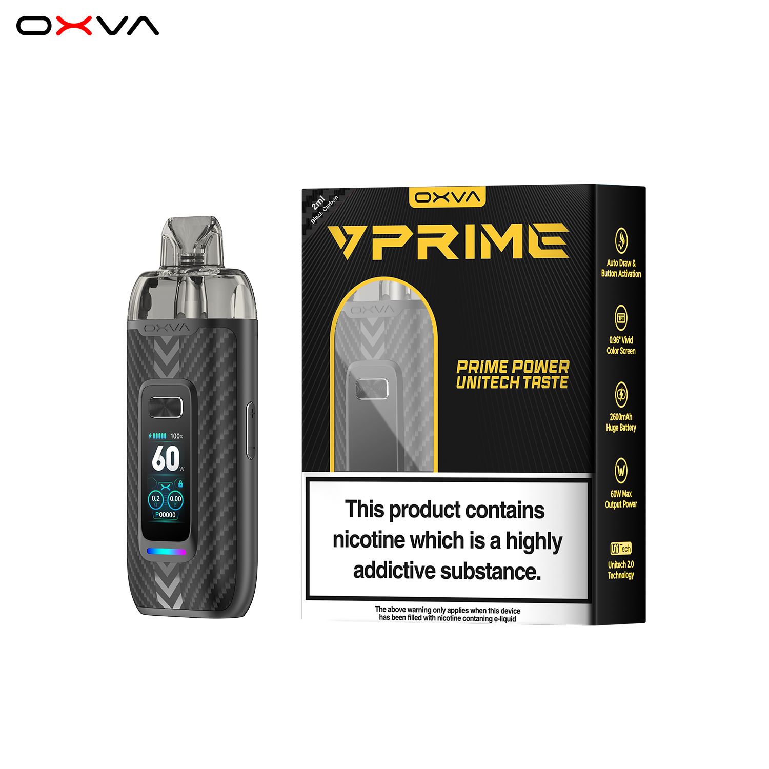 OXVA VPrime Pod Kit Black Carbon