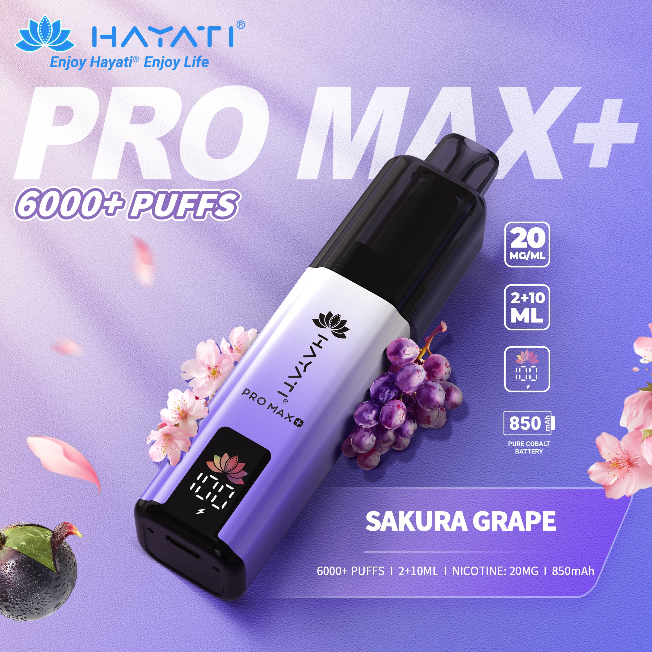 Hayati Pro Max + 6000 - Sakura Grape | 3 for £25