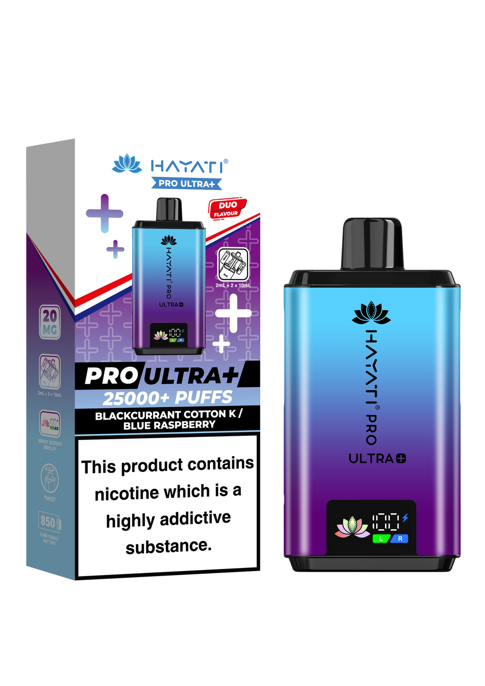 Hayati Pro Ultra Plus 25k - Blackcurrant Cotton K / Blue Raspberry