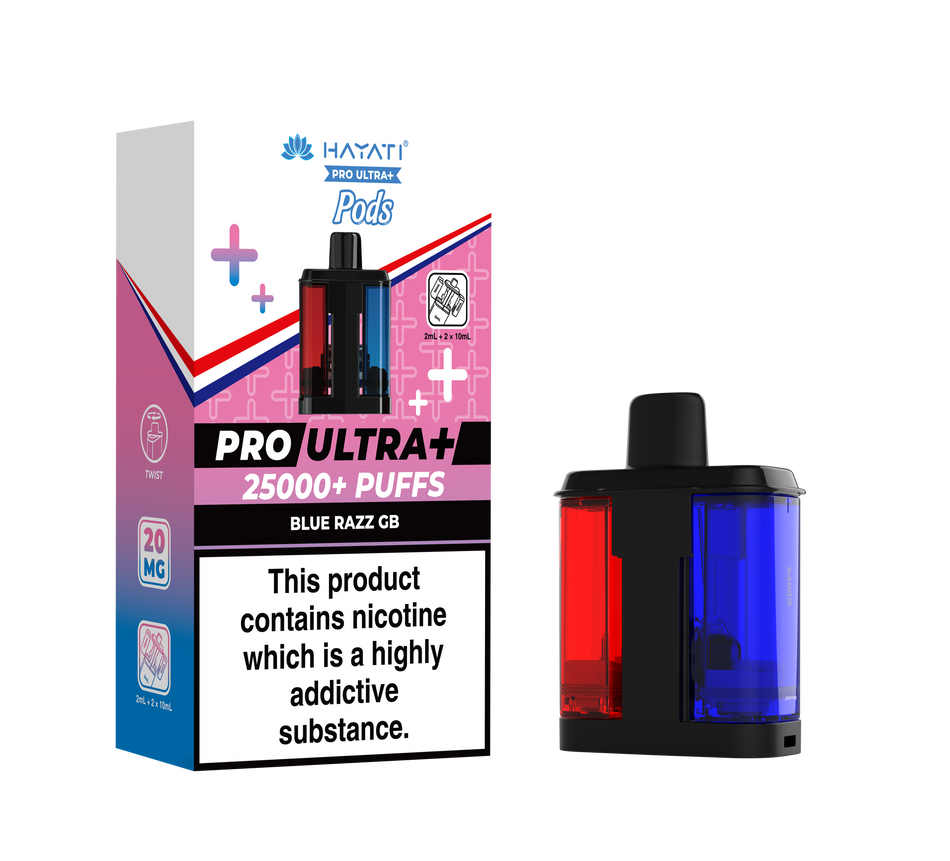 Hayati Pro Ultra + Pre - Filled Pods  Blue Razz GB