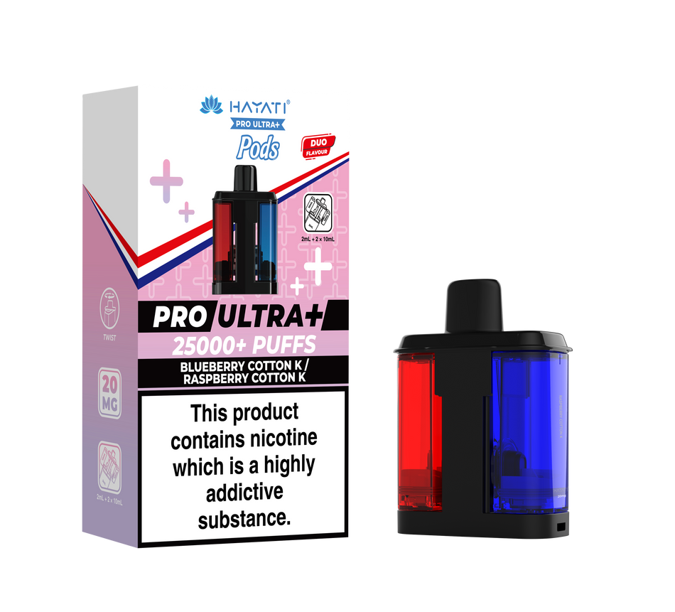 Hayati Pro Ultra + Pre - Filled Pods  Blackcurrant Cotton K / Blue Raspberry