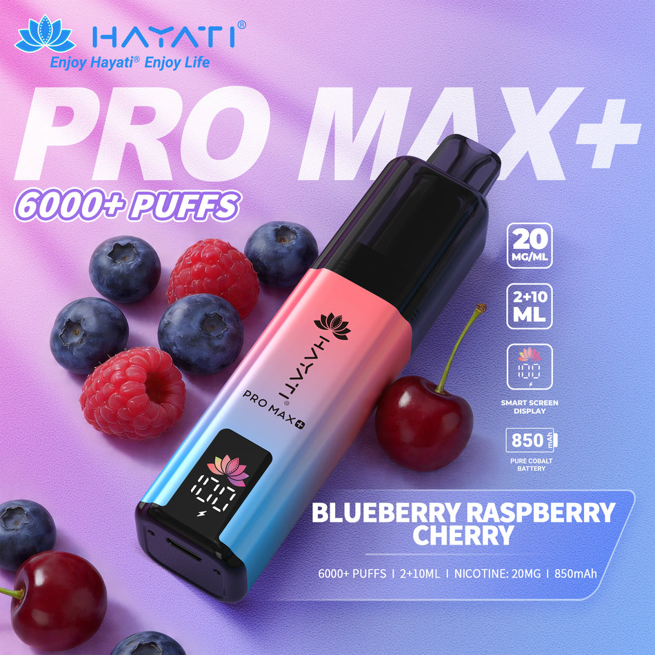 Hayati Pro Max + 6000 - Blueberry Raspberry Cherry