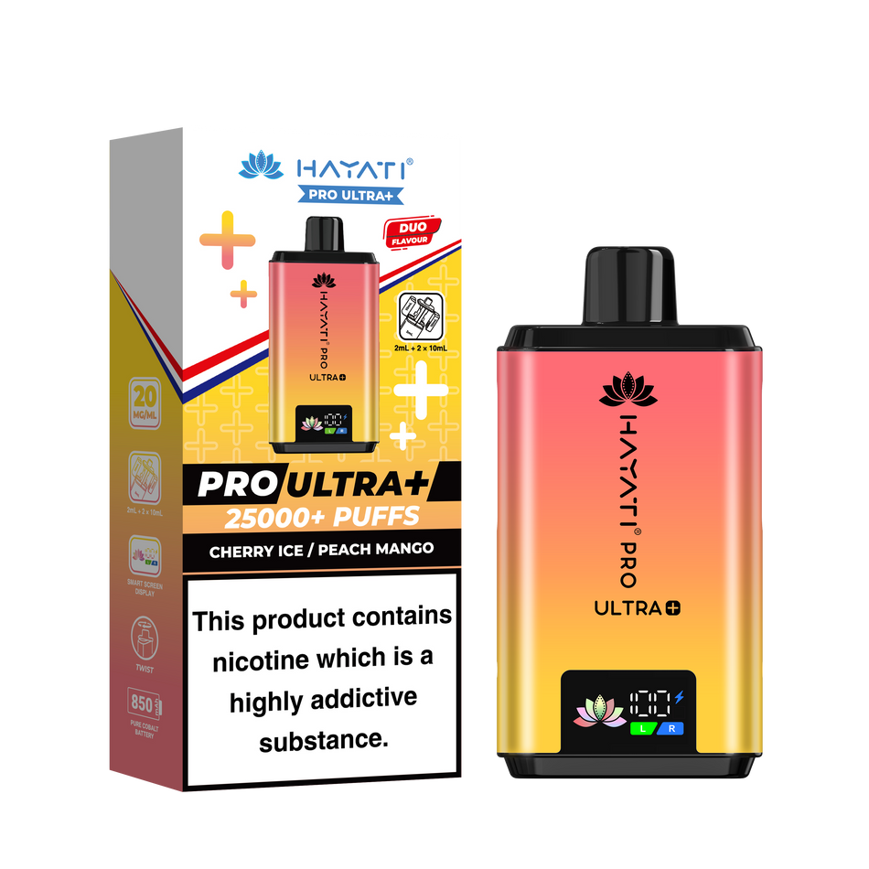 Hayati Pro Ultra Plus 25k - Cherry Ice / Peach Mango