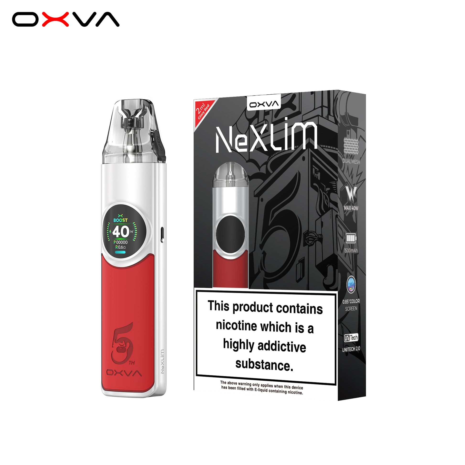 OXVA NeXLIM Kit Glory Red - Evolution Vapes OXVA NeXLIM Kit Glory Red - Evolution Vapes
