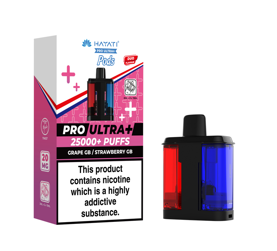 Hayati Pro Ultra + Pre - Filled Pods  Grape GB / Strawberry GB