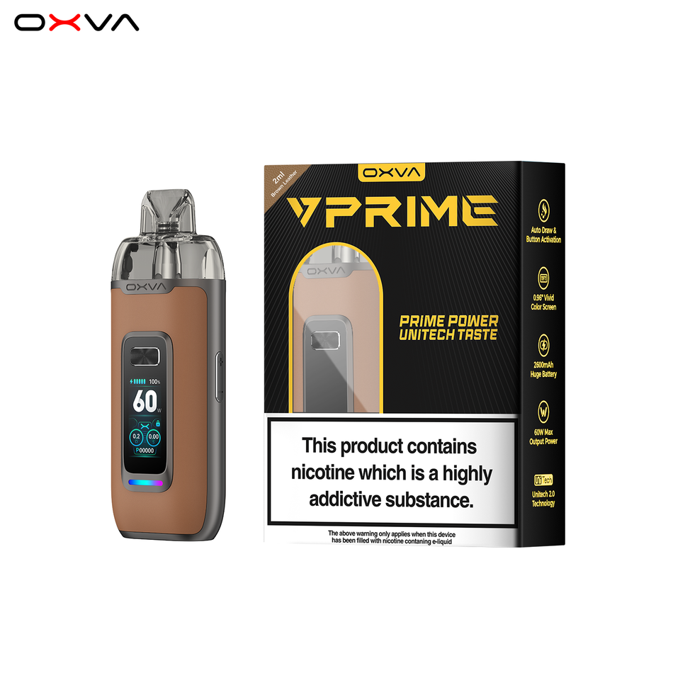 OXVA VPrime Pod Kit Brown Leather