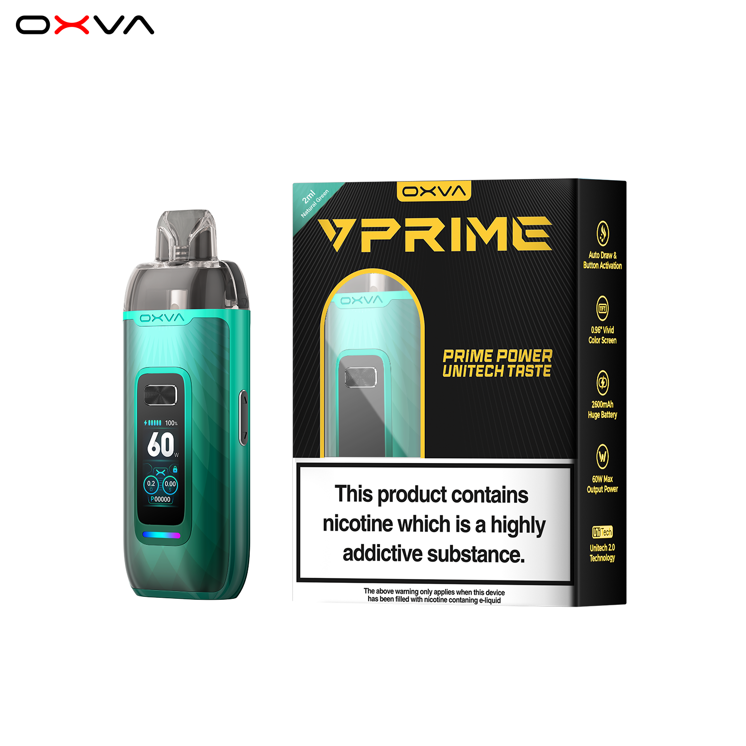 OXVA VPrime Pod Kit Natural Green