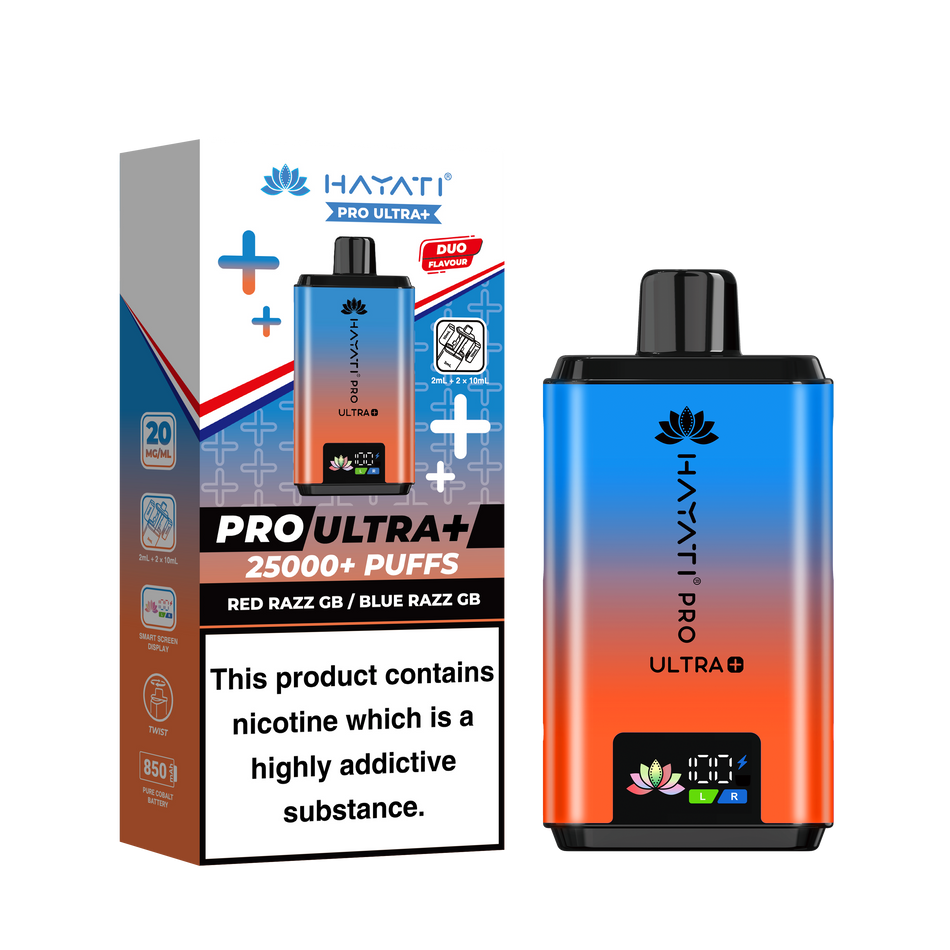 Hayati Pro Ultra Plus 25k - Red Razz GB / Blue Razz GB
