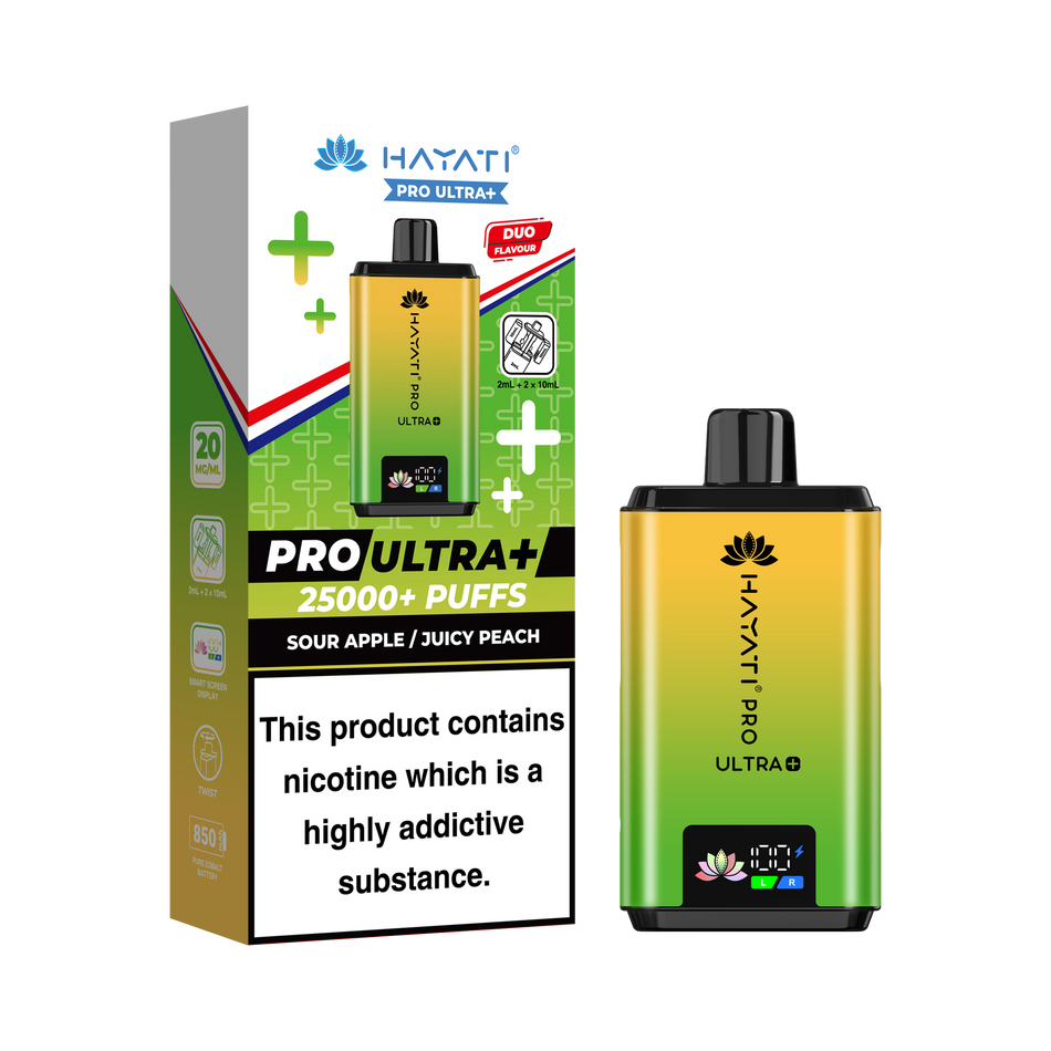 Hayati Pro Ultra Plus 25k - Sour Apple/Juicy Peach