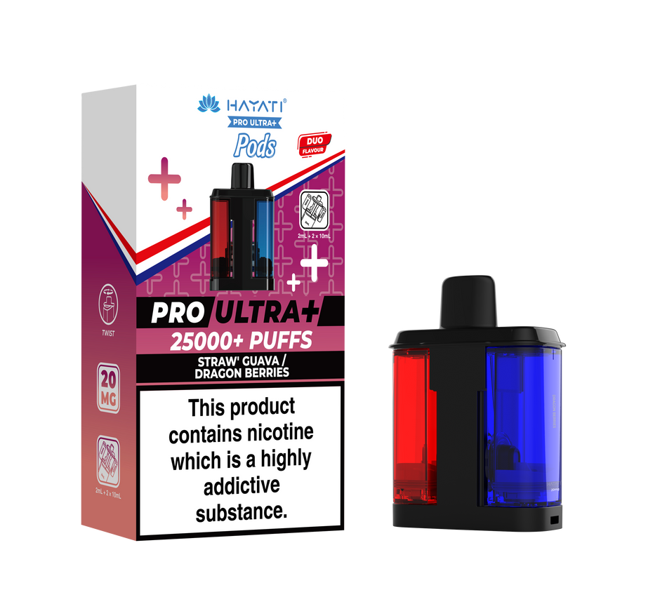 Hayati Pro Ultra + Pre - Filled Pods Strawberry Guava / Dragon Berries