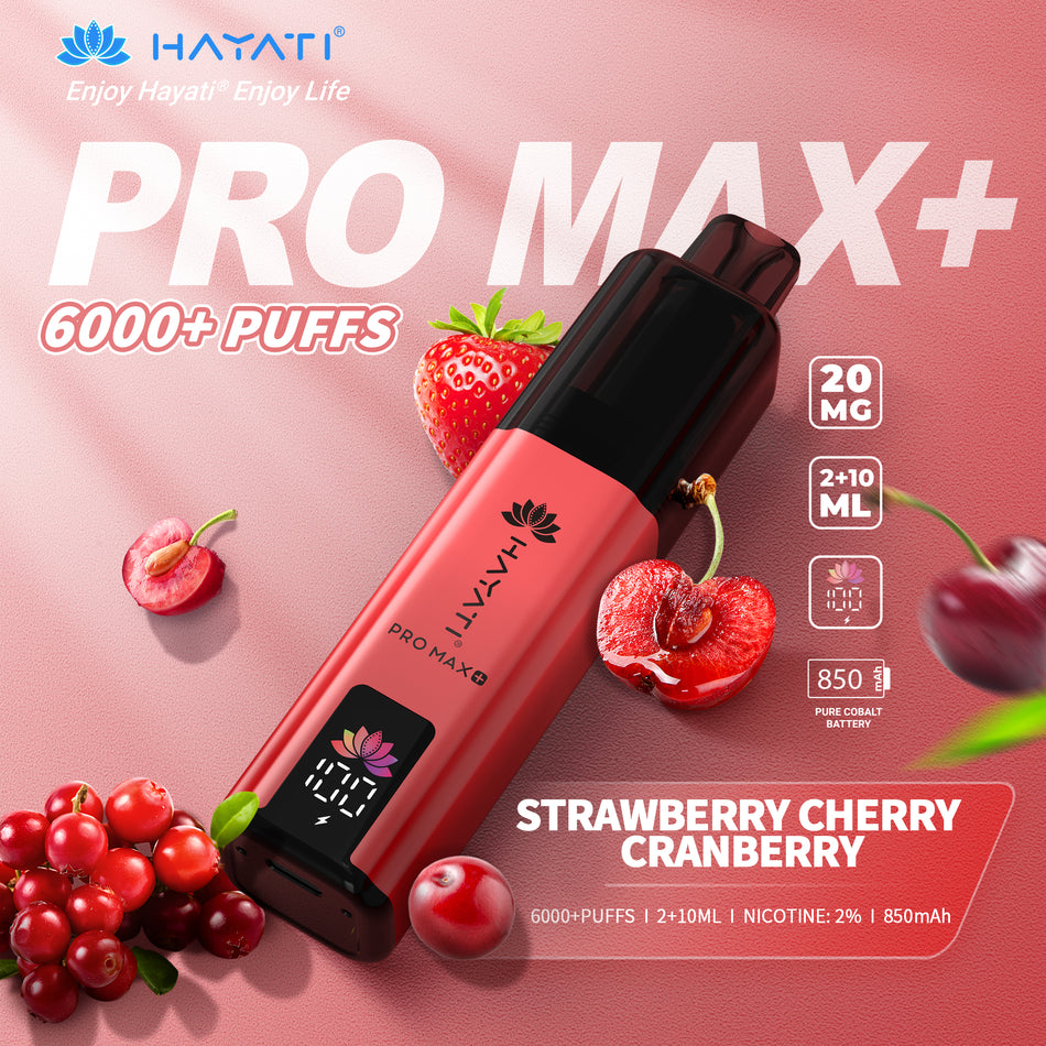 Hayati Pro Max + 6000 - Strawberry Cherry Cranberry