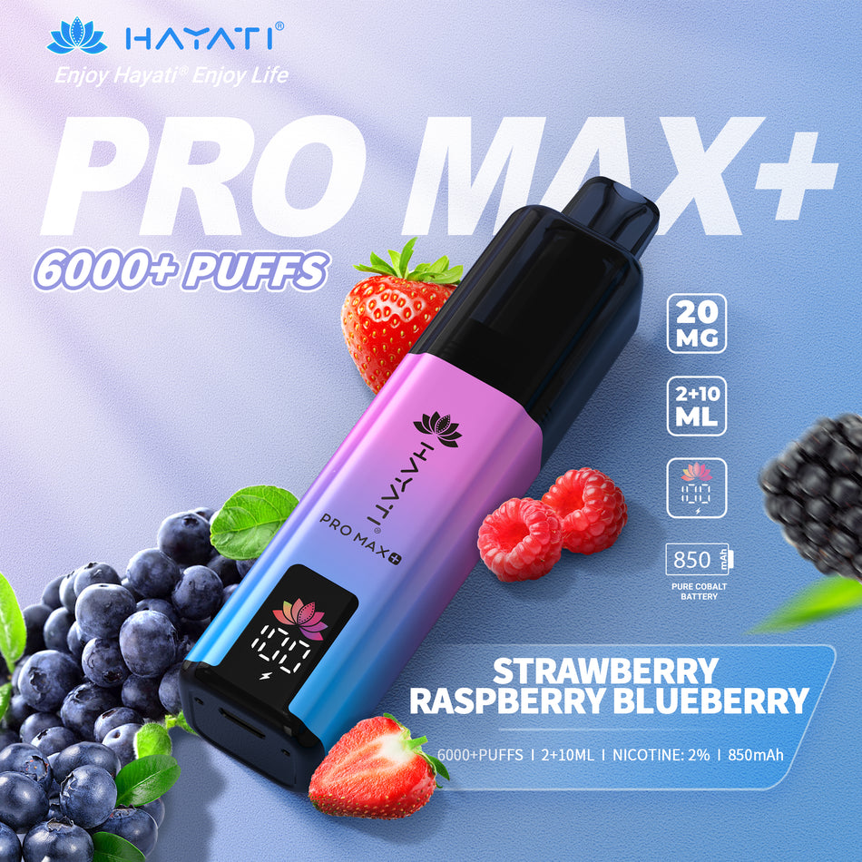 Hayati Pro Max + 6000 - Strawberry Raspberry Blueberry