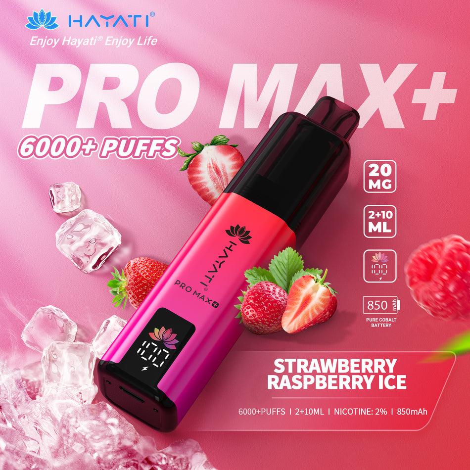 Hayati Pro Max + 6000 - Strawberry Raspberry Ice