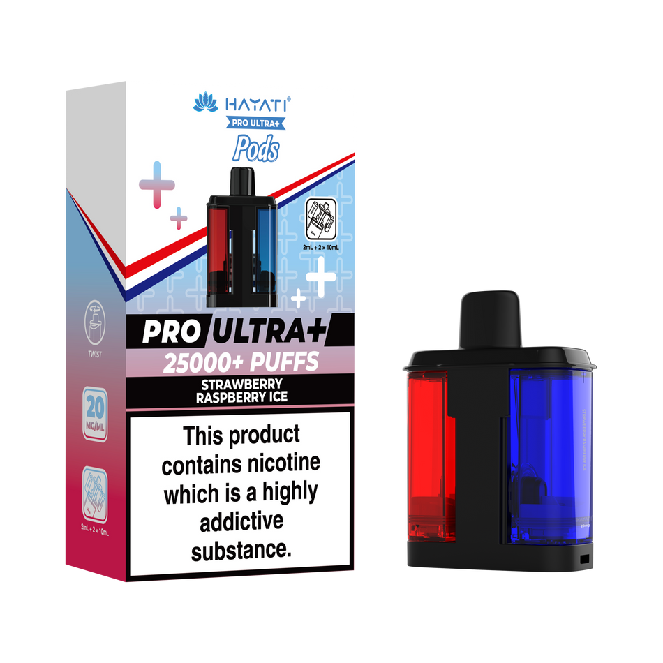 Hayati Pro Ultra + Pre - Filled Pods Strawberry Raspeberry Ice