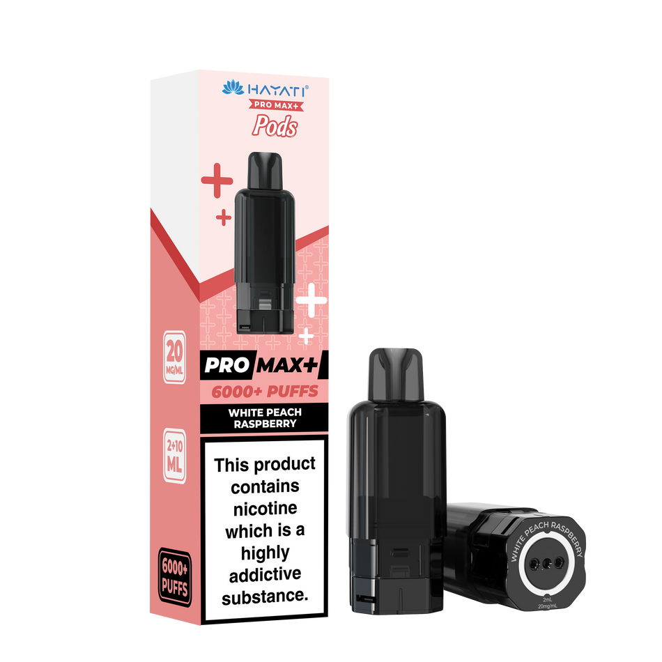 Hayati Pro Max + Pre-Filled Pods White Peach Raspberry