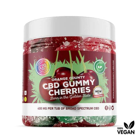 Orange-County-CBD-400mg-150g-Edibles-Cherries-Tub-Vegan_evolution_vapes_sthelens